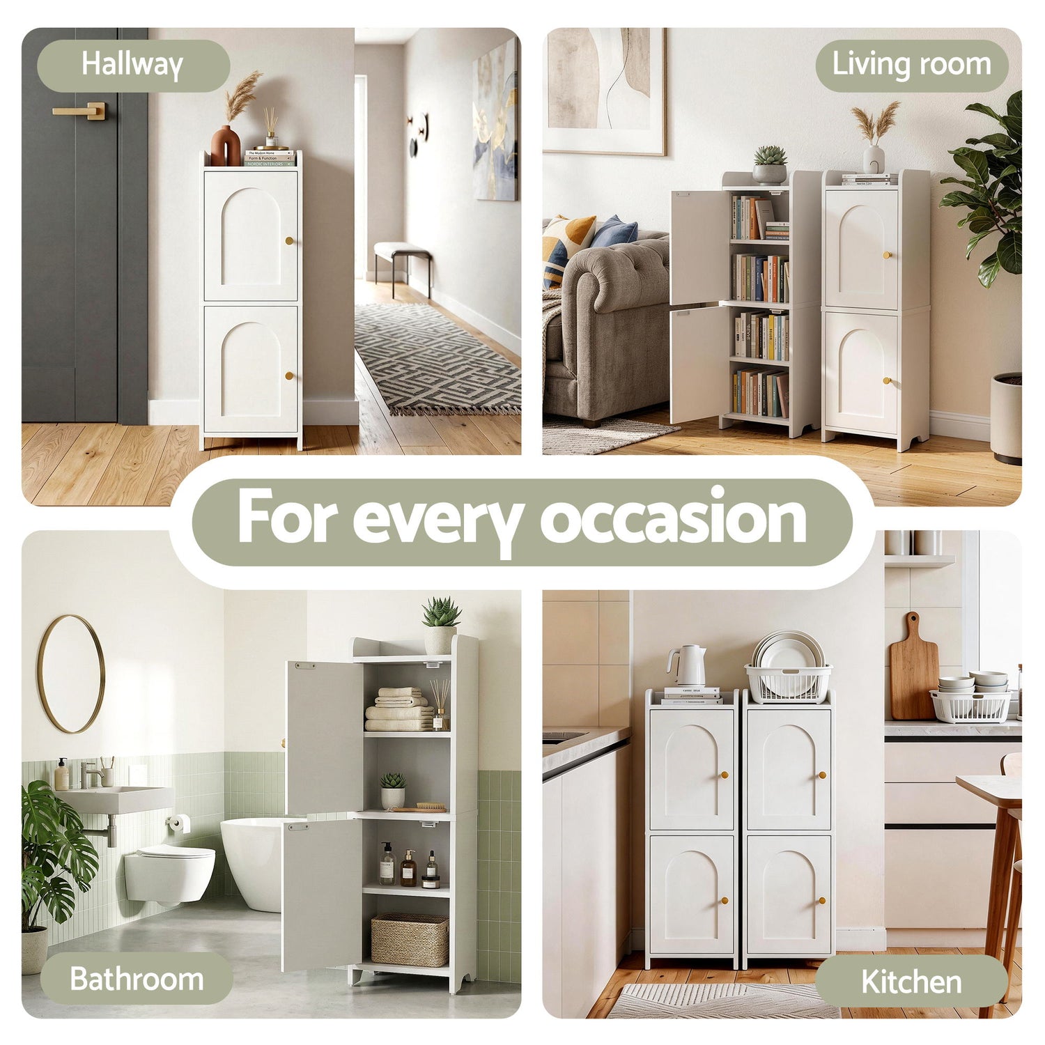 Artiss Bathroom Storage Cabinet 2-Tier Slim Toilet Organizer Adjustable White-Furniture > Bathroom > Bathroom Cabinets, Cupboards &amp; Storage-PEROZ Accessories