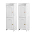 Artiss 2x Bathroom Storage Cabinet 2-Tier Slim Toilet Organizer Adjustable White-Furniture > Bathroom > Bathroom Cabinets, Cupboards & Storage-PEROZ Accessories