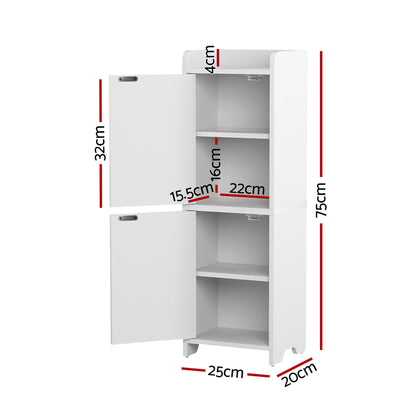 Artiss 2x Bathroom Storage Cabinet 2-Tier Slim Toilet Organizer Adjustable White-Furniture > Bathroom > Bathroom Cabinets, Cupboards &amp; Storage-PEROZ Accessories