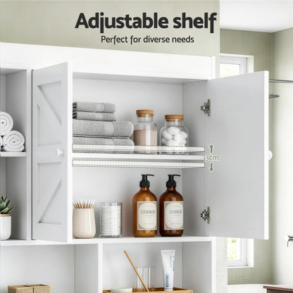 Artiss Bathroom Storage Cabinet Over The Toilet Organiser Laundry Shelf Holder-Furniture > Bathroom > Bathroom Cabinets, Cupboards &amp; Storage-PEROZ Accessories