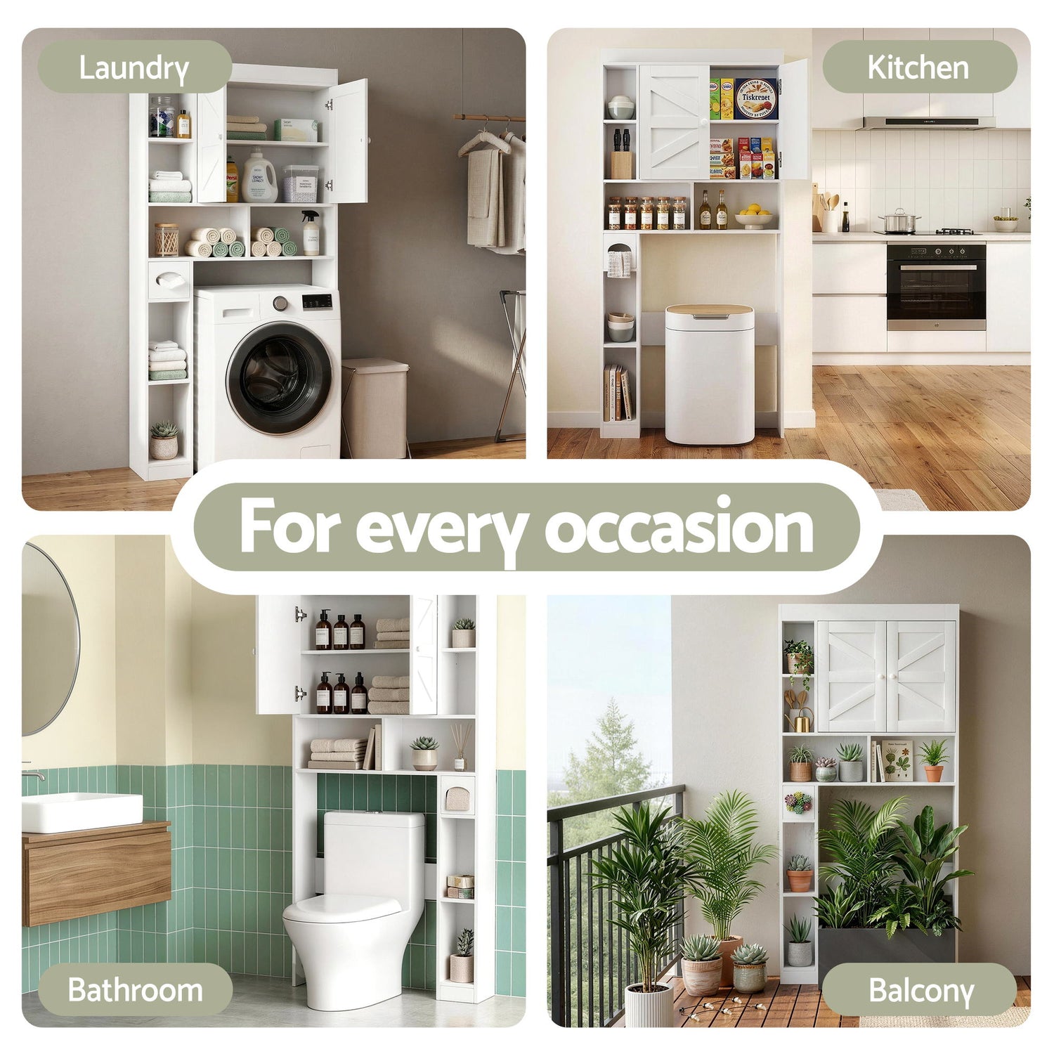 Artiss Bathroom Storage Cabinet Over The Toilet Organiser Laundry Shelf Holder-Furniture > Bathroom > Bathroom Cabinets, Cupboards &amp; Storage-PEROZ Accessories