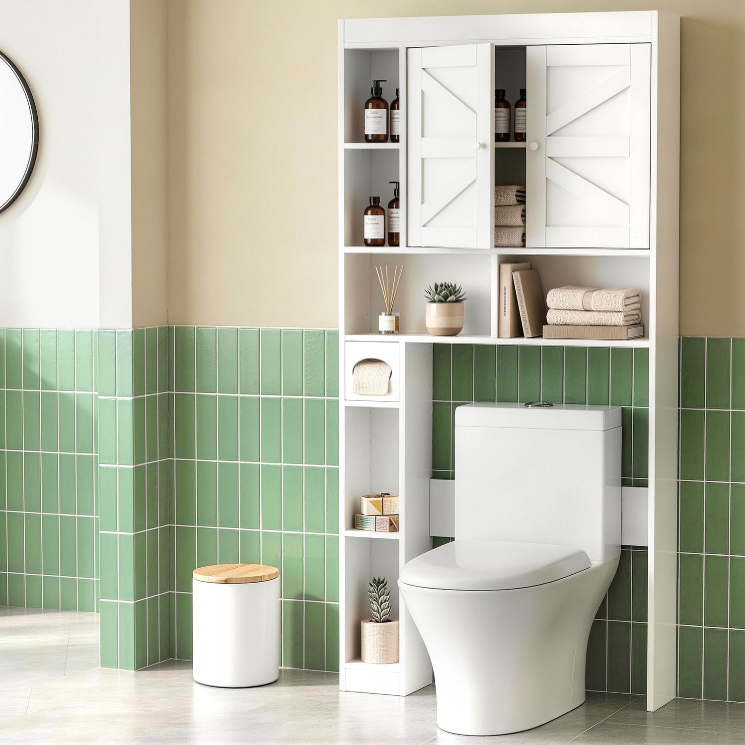Artiss Bathroom Storage Cabinet Over The Toilet Organiser Laundry Shelf Holder-Furniture > Bathroom > Bathroom Cabinets, Cupboards &amp; Storage-PEROZ Accessories