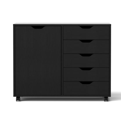 Artiss Mobile Filing Cabinet 5 Drawer with Door Modern Storage Cabinet Printer Stand-Furniture > Office > Storage Cabinets-PEROZ Accessories