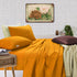 Elan Linen 100% Egyptian Cotton Vintage Washed 500TC Mustard Double Bed Sheets Set-Home & Garden > Bedding > Bed Sheets-PEROZ Accessories