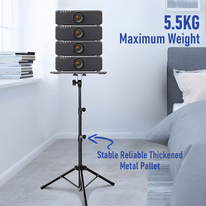Adjustable Projector Stand with 360° Phone Holder, 57–125cm Folding Tripod Floor Stand for Laptop, Tablet &amp; Projector-Audio &amp; Video > Projectors &amp; Accessories > Screens &amp; Stands-PEROZ Accessories
