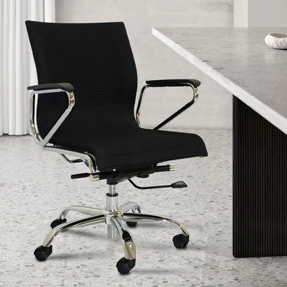 EBGO Adjustable Mid-Back Office Chair-Furniture > Office > Office &amp; Desk Chairs-PEROZ Accessories