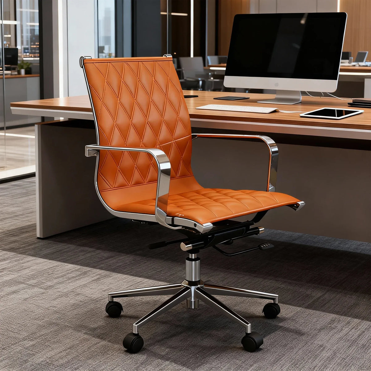 EBGO Adjustable Mid-Back Office Chair-Furniture > Office > Office &amp; Desk Chairs-PEROZ Accessories