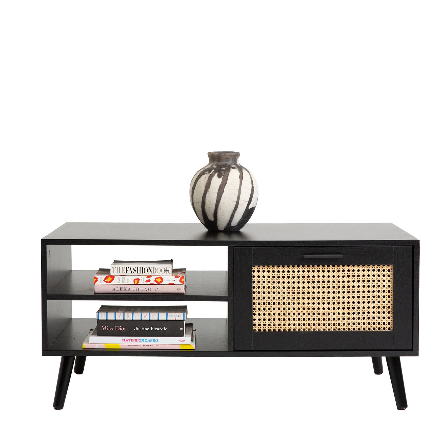 Casa Decor Tulum Rattan Coffee Table Storage Drawer Furniture Wooden Black-Baby &amp; Kids > Baby &amp; Kid&
