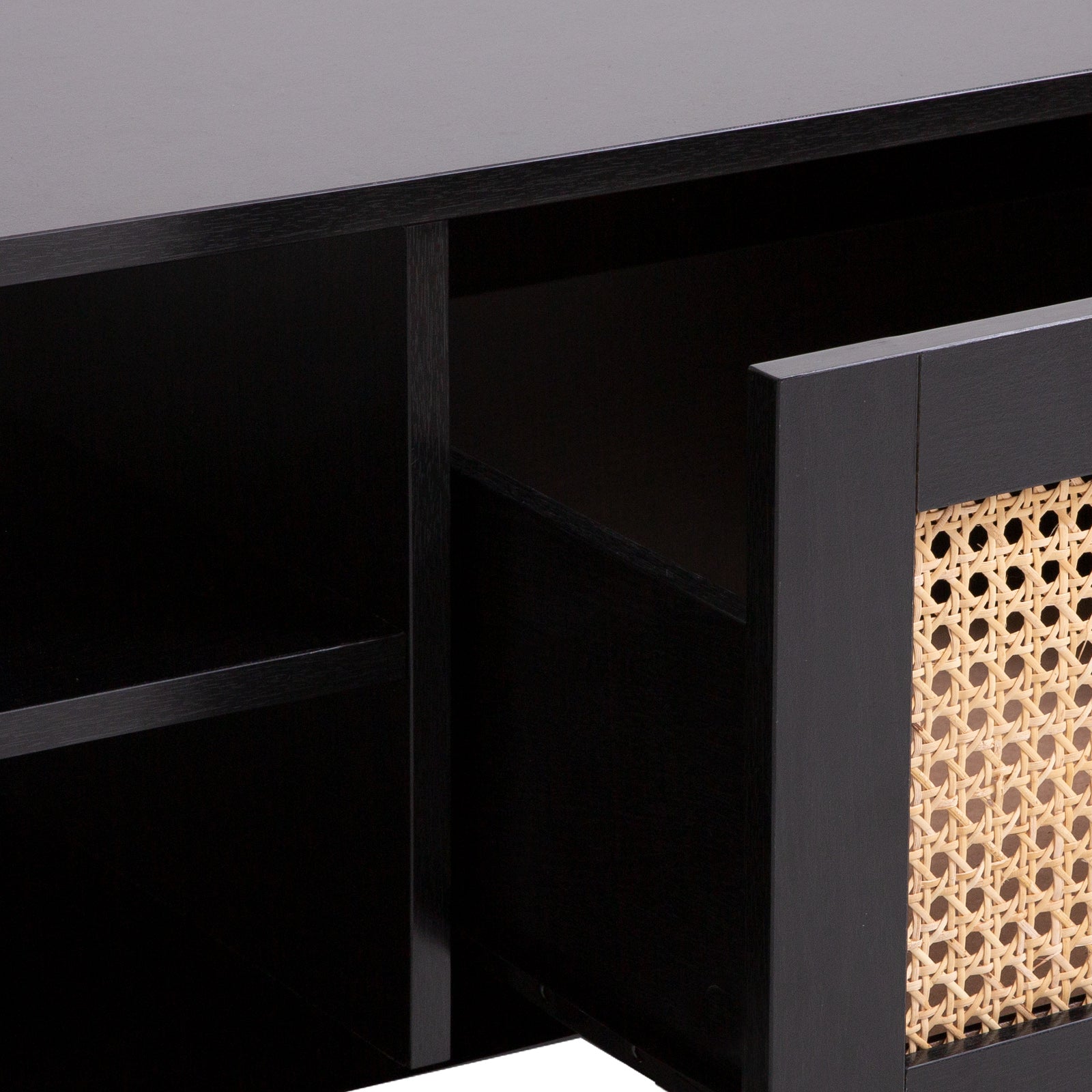 Casa Decor Tulum Rattan Coffee Table Storage Drawer Furniture Wooden Black-Baby &amp; Kids > Baby &amp; Kid&