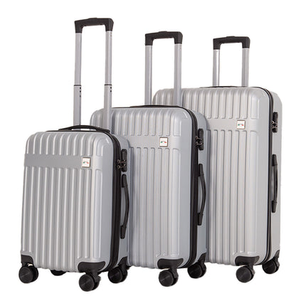 Milano Decor 3 Piece Luggage Set Travel Hard Case 20&quot; 24&quot; 28&quot; Hard Case Durable - Silver-Home &amp; Garden &gt; Travel &gt; Suitcases-PEROZ Accessories