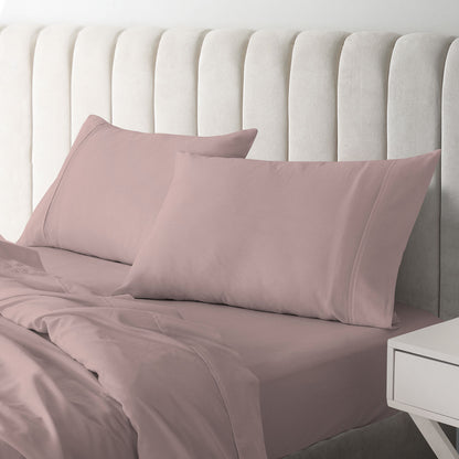 Royal Comfort 1500 Thread Count Cotton Rich Sheet Set 4 Piece Ultra Soft Bedding - Queen - Stone-Bed Sheets-PEROZ Accessories