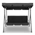 Milano Outdoor Swing Bench Seat Chair Canopy Furniture 3 Seater Garden Hammock - Black-Furniture > Outdoor > Outdoor Chairs-PEROZ Accessories