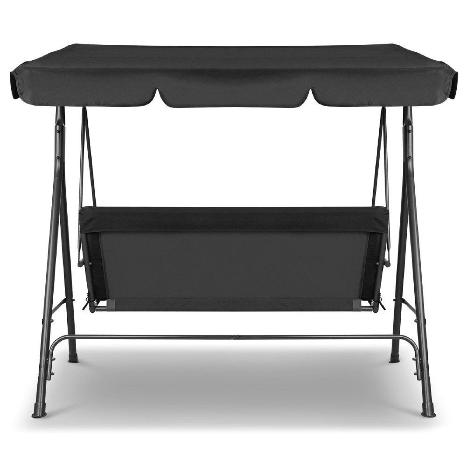 Milano Outdoor Swing Bench Seat Chair Canopy Furniture 3 Seater Garden Hammock - Black-Furniture &gt; Outdoor &gt; Outdoor Chairs-PEROZ Accessories