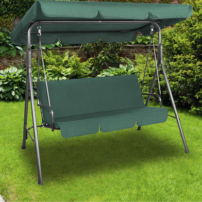 Milano Outdoor Swing Bench Seat Chair Canopy Furniture 3 Seater Garden Hammock - Dark Green-Furniture &gt; Outdoor &gt; Outdoor Chairs-PEROZ Accessories
