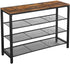Shoe Rack with 3 Mesh Shelves Rustic Brown and Black-Shoe Storage Cabinets-PEROZ Accessories