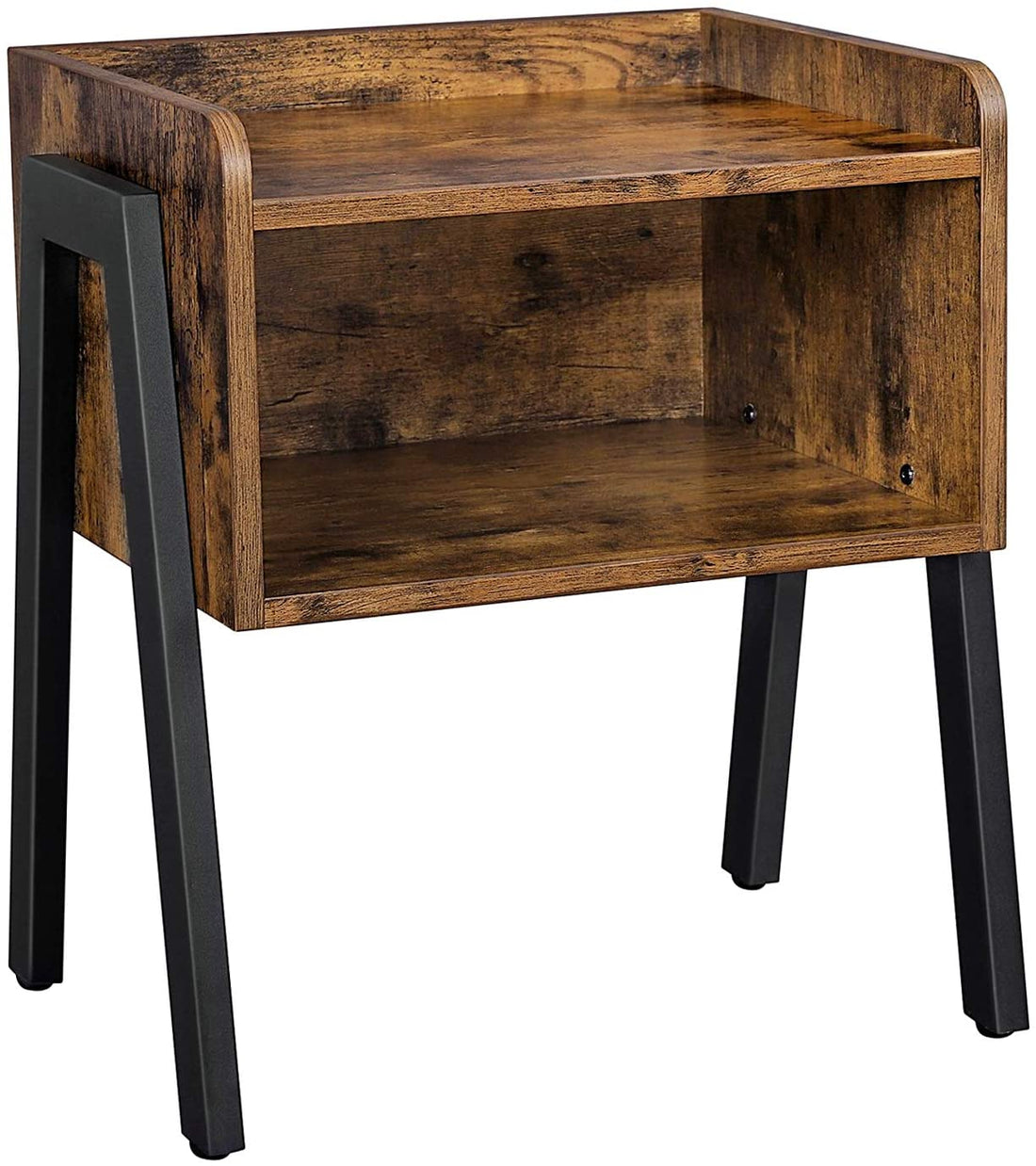 Vintage Nightstand Stackable End Table Wood Look Accent Furniture Metal Frame-Bedside Tables-PEROZ Accessories