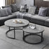 Set of 2 Grey Marble Nesting Coffee Tables 60/80cm-Furniture > Living Room > Coffee Tables-PEROZ Accessories