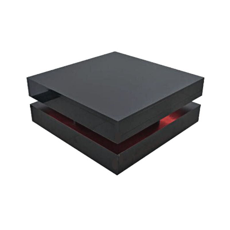 Modern Large High Gloss Coffee Table With LED Lights Black-Furniture > Living Room > Coffee Tables-PEROZ Accessories