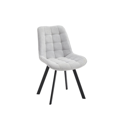 4PCS Neo Softy Light Grey Fabric Dining Chairs-Furniture &gt; Dining &gt; Kitchen &amp; Dining Chairs-PEROZ Accessories