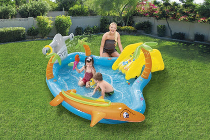 Bestway 273L Inflatable Sea Life Water Fun Park Pool with Slide - 2.8m x 87cm-Water Play Toys-PEROZ Accessories