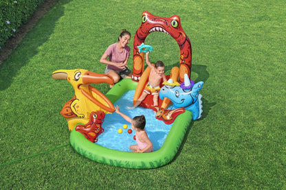 190L Jurassic Splash Water Play Centre, Bright Dinosaur Theme with Slide-Home &amp; Garden &gt; Pool &amp; Accessories &gt; Pool Toys &amp; Inflatables-PEROZ Accessories