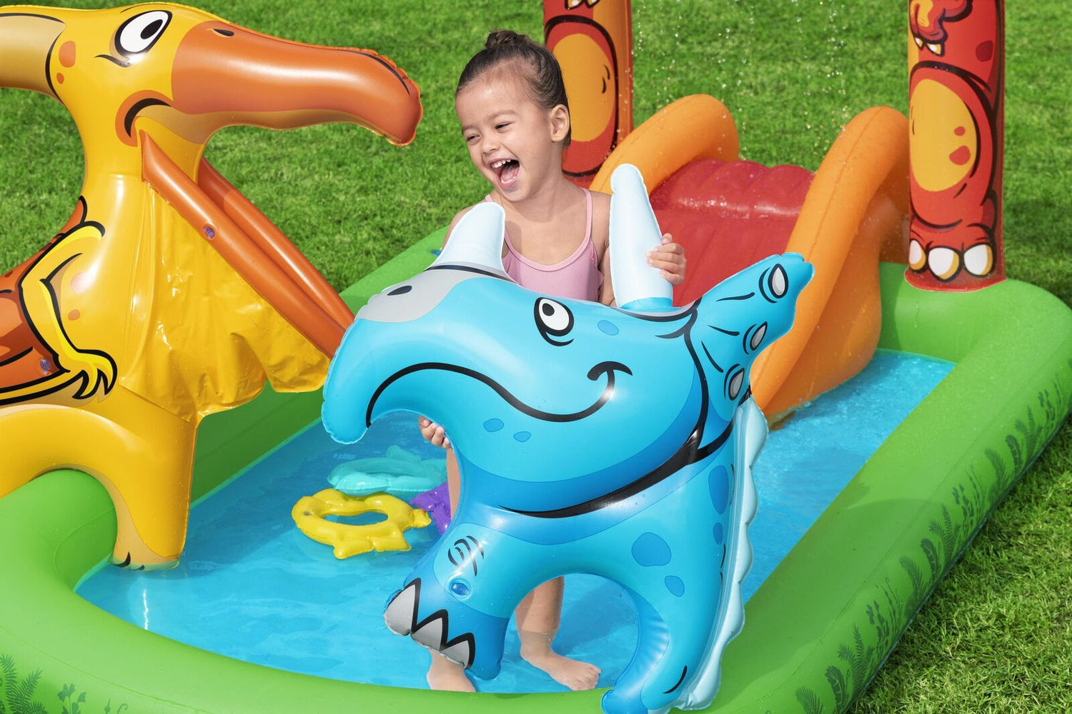 190L Jurassic Splash Water Play Centre, Bright Dinosaur Theme with Slide-Home &amp; Garden &gt; Pool &amp; Accessories &gt; Pool Toys &amp; Inflatables-PEROZ Accessories