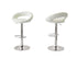 2 Curve Leather Barstools (White) w/ Adjustable Height, 78-99cm-Furniture > Bar Stools & Chairs > Table & Bar Stools-PEROZ Accessories