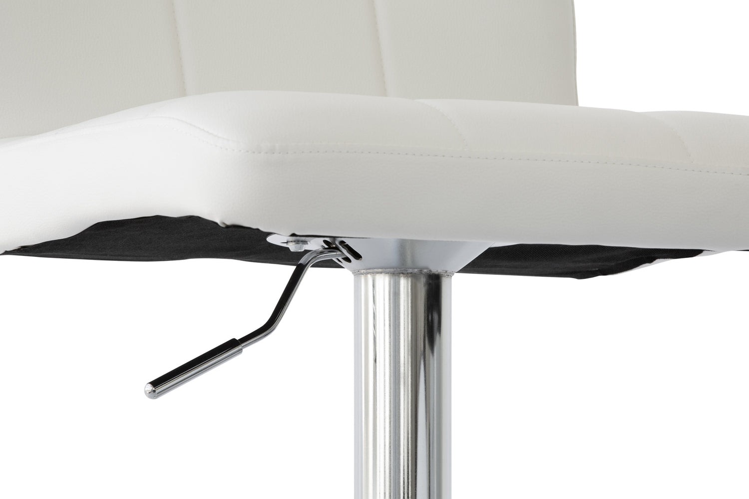 2 Curve Leather Barstools (White) w/ Adjustable Height, 78-99cm-Furniture &gt; Bar Stools &amp; Chairs &gt; Table &amp; Bar Stools-PEROZ Accessories