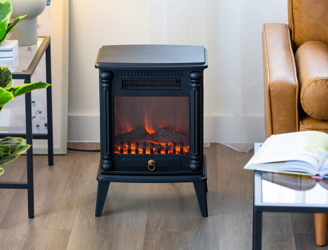 Electric Log Fireplace Heater with Overheat Protection-Appliances &gt; Heaters-PEROZ Accessories