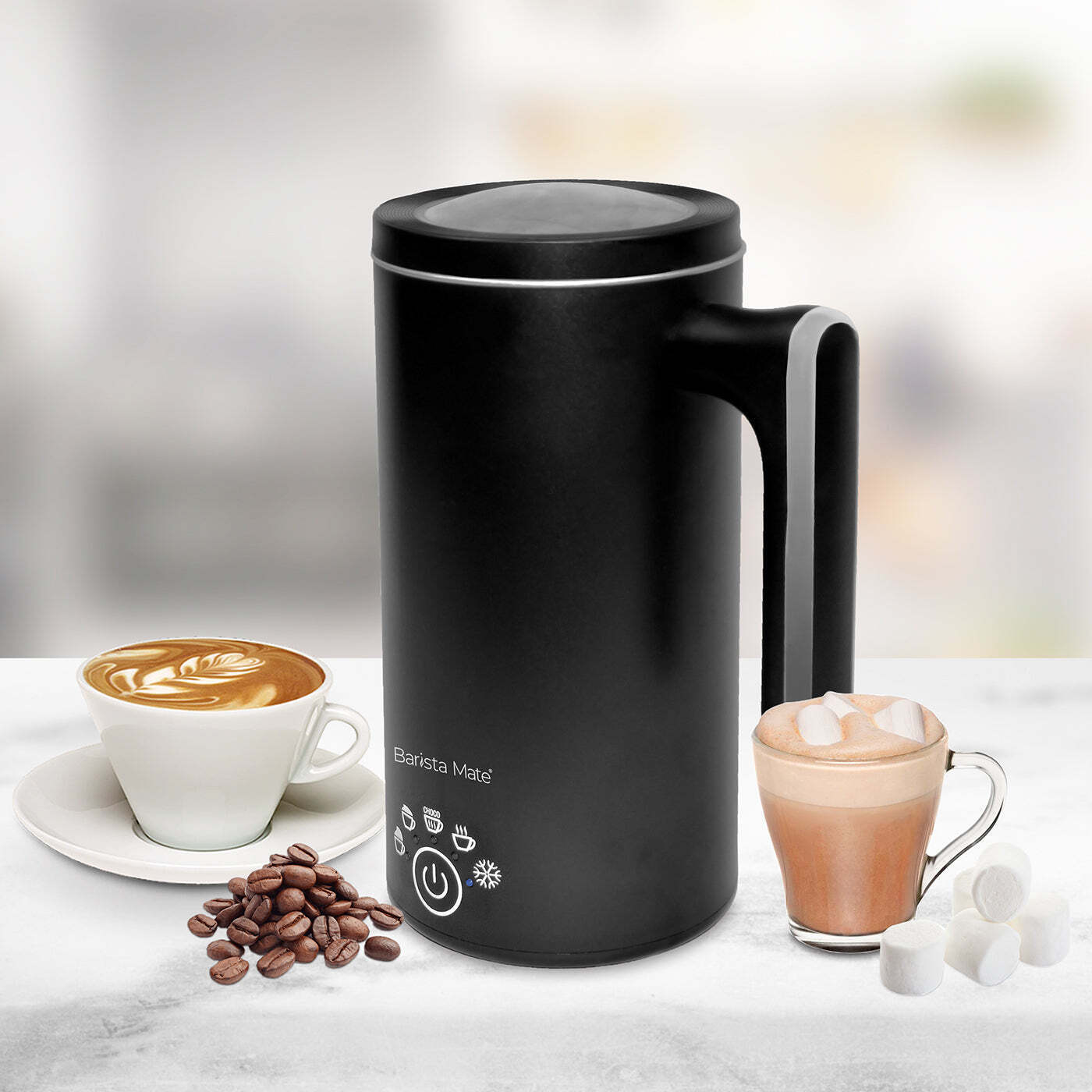 Hot &amp; Cold Milk Frother, 5 Modes for Foam, Warming &amp; Frothing Milk-Milk Makers-PEROZ Accessories