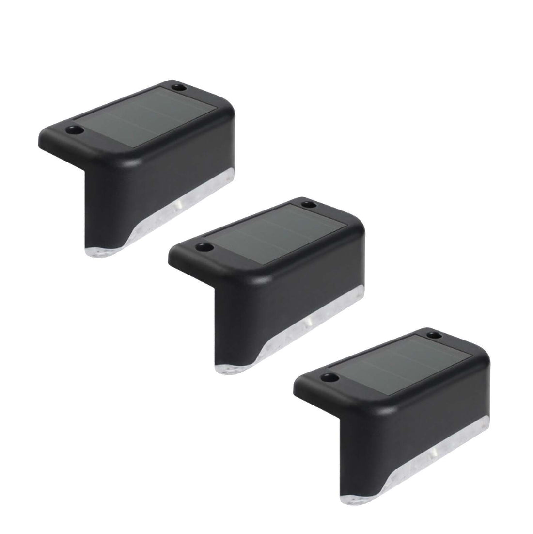 3-Piece Solar Deck Lights Set, Wireless, Waterproof, Warm White Light-Occasions &gt; Lights-PEROZ Accessories