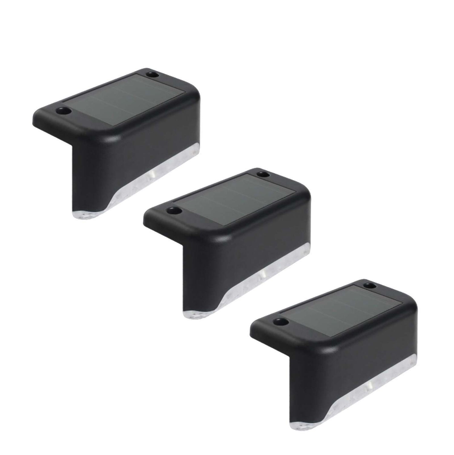 3-Piece Solar Deck Lights Set, Wireless, Waterproof, Warm White Light-Occasions &gt; Lights-PEROZ Accessories
