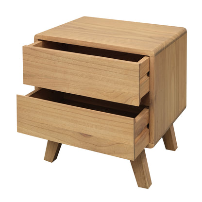 Providence 2 Drawer Bedside Table (Natural)-Furniture > Bedroom > Bedside Tables-PEROZ Accessories