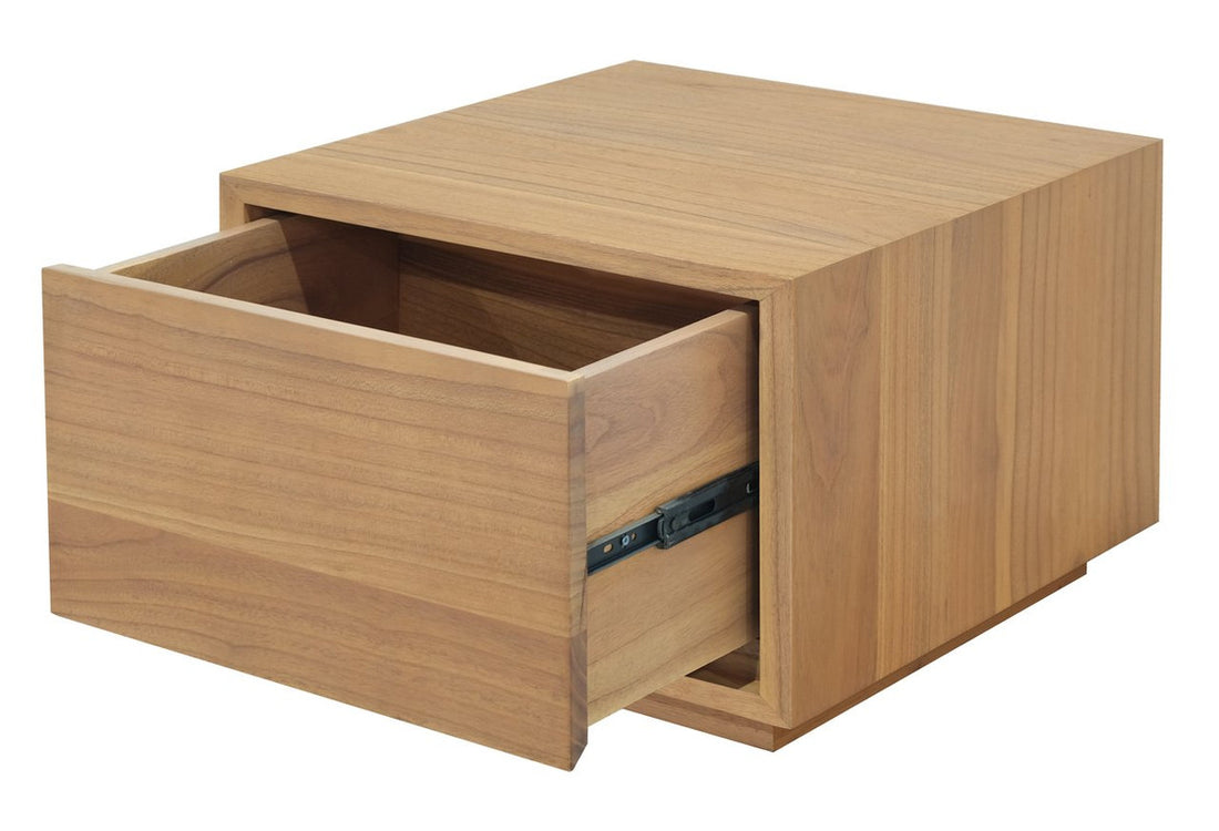 Oscar 1 Drawer Low Bedside Table (Natural)-Furniture &gt; Bedroom &gt; Bedside Tables-PEROZ Accessories