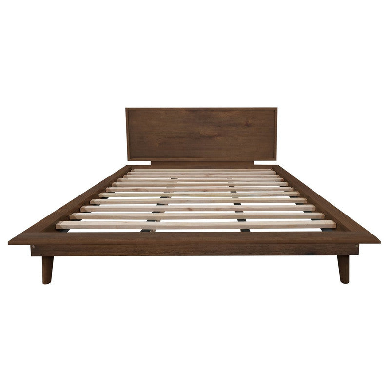 Gatsby Platform Queen Bed (Walnut)-Furniture &gt; Bedroom &gt; Beds &amp; Bed Frames-PEROZ Accessories
