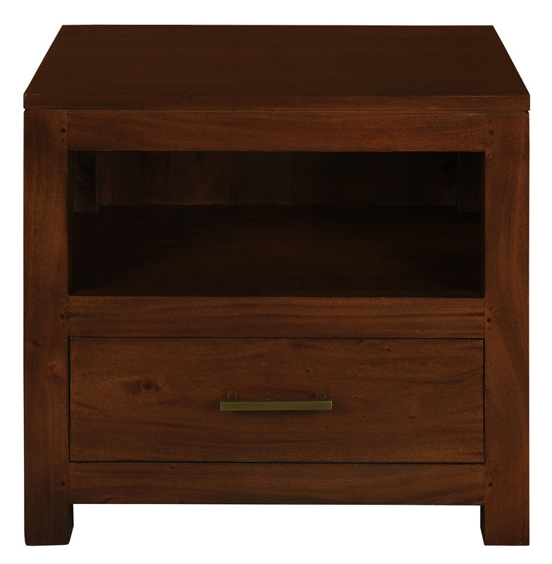 Paris 1 Drawer Solid Mahogany Timber Lamp Table (Mahogany)-Furniture &gt; Bedroom &gt; Bedside Tables-PEROZ Accessories