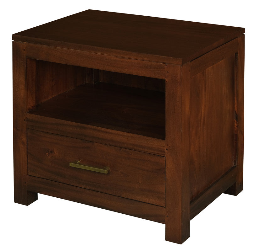 Paris 1 Drawer Solid Mahogany Timber Lamp Table (Mahogany)-Furniture &gt; Bedroom &gt; Bedside Tables-PEROZ Accessories