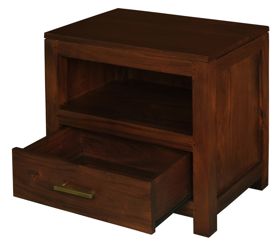 Paris 1 Drawer Solid Mahogany Timber Lamp Table (Mahogany)-Furniture &gt; Bedroom &gt; Bedside Tables-PEROZ Accessories