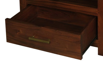 Paris 1 Drawer Solid Mahogany Timber Lamp Table (Mahogany)-Furniture &gt; Bedroom &gt; Bedside Tables-PEROZ Accessories