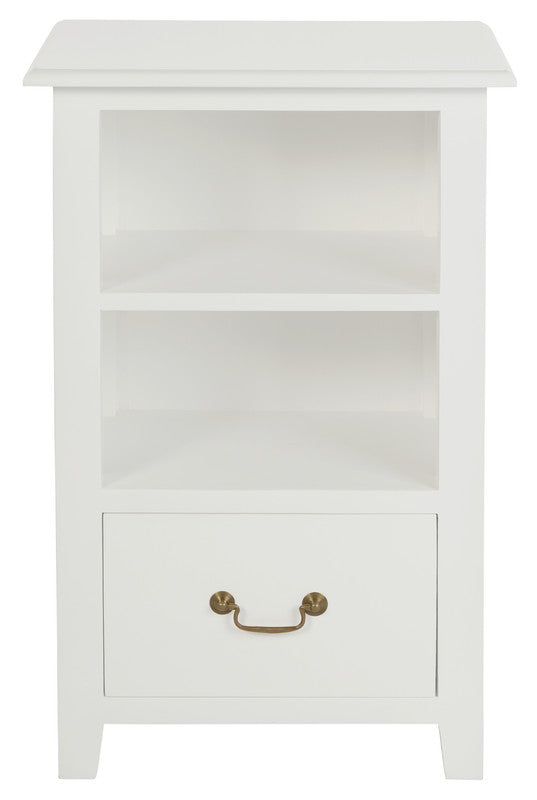 Tasmania 1 Drawer Solid Mahogany Timber Lamp Table (White)-Furniture &gt; Bedroom &gt; Bedside Tables-PEROZ Accessories