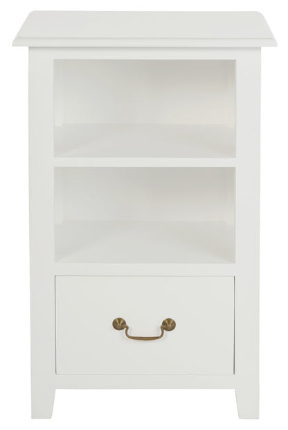 Tasmania 1 Drawer Solid Mahogany Timber Lamp Table (White)-Furniture &gt; Bedroom &gt; Bedside Tables-PEROZ Accessories