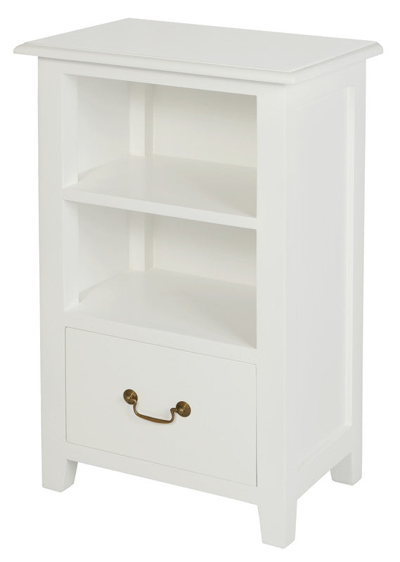Tasmania 1 Drawer Solid Mahogany Timber Lamp Table (White)-Furniture &gt; Bedroom &gt; Bedside Tables-PEROZ Accessories