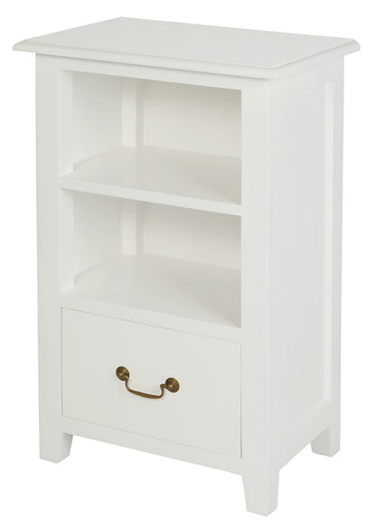 Tasmania 1 Drawer Solid Mahogany Timber Lamp Table (White)-Furniture &gt; Bedroom &gt; Bedside Tables-PEROZ Accessories