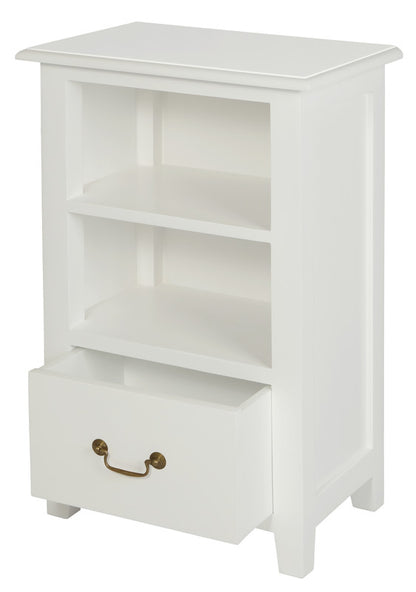Tasmania 1 Drawer Solid Mahogany Timber Lamp Table (White)-Furniture &gt; Bedroom &gt; Bedside Tables-PEROZ Accessories