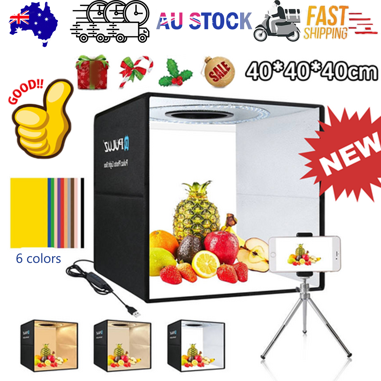 40CM Portable Photo Studio LED Light Tent Bar Cube Soft Box Room Photography-Audio &amp; Video > Photography-PEROZ Accessories