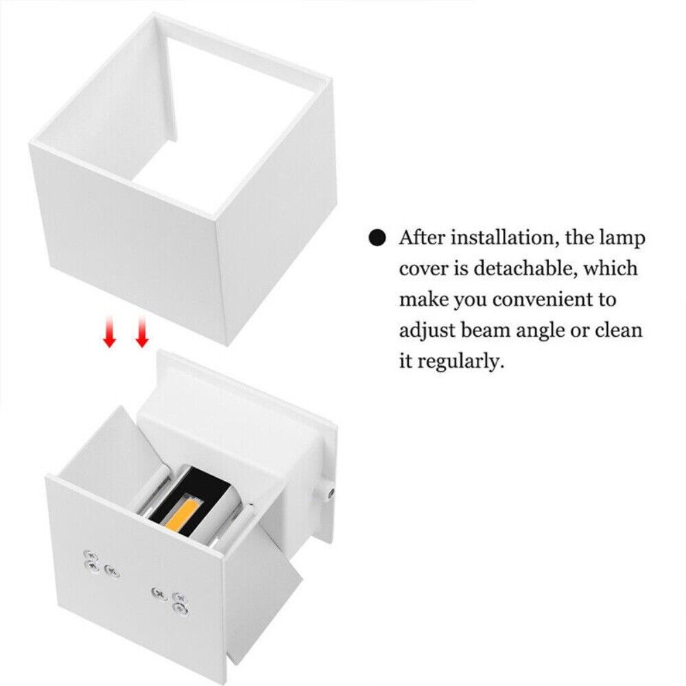 2PCS 12W LED Wall Light Waterproof Up Down Lamp Cube Sconce Yard Indoor Outdoor-Home &amp; Garden &gt; Garden Lights-PEROZ Accessories