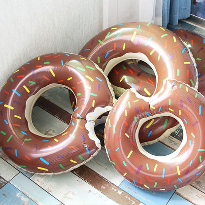 2pcs Coffee Inflatable Giant Donut Raft Swim Ring Float Swimming Pool Beach Lounge Pink Coff 80CM-Baby &amp; Kids &gt; Ride On Cars, Go-karts &amp; Bikes &gt; Ride On Cars-PEROZ Accessories