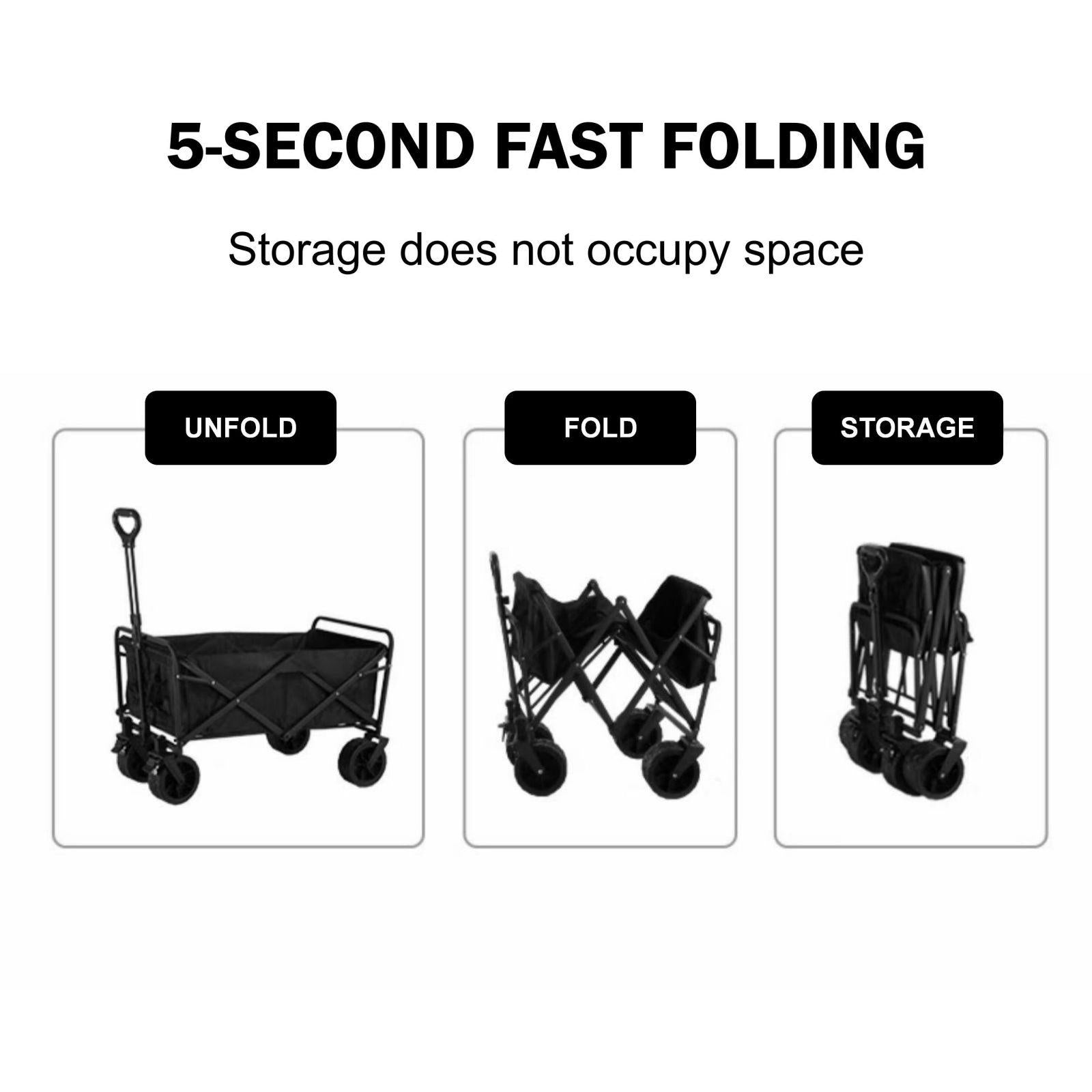 1PC Foldable Shopping Cart ( Khaki ), Heavy Duty Collapsible Wagon with All-Terrain 10cm Wheels, Load 150kg, Portable 160 Liter Large Capacity Beach Wagon, Camping, Garden, Beach Day, Picnics, Shopping, Outdoor Grocery Cart with Adjustable Handle-Pet Care &gt; Cat Supplies &gt; Cat Carriers &amp; Crates-PEROZ Accessories