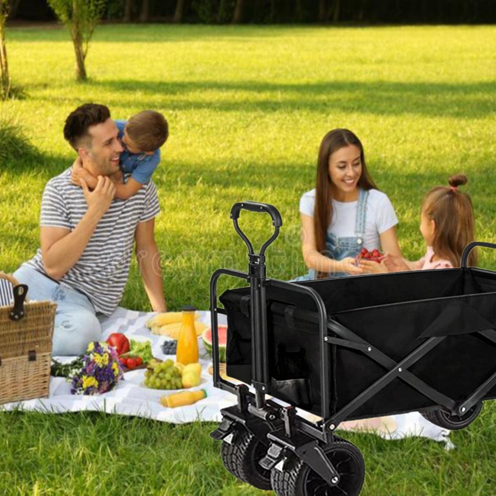 1PC Foldable Shopping Cart ( Khaki ), Heavy Duty Collapsible Wagon with All-Terrain 10cm Wheels, Load 150kg, Portable 160 Liter Large Capacity Beach Wagon, Camping, Garden, Beach Day, Picnics, Shopping, Outdoor Grocery Cart with Adjustable Handle-Pet Care &gt; Cat Supplies &gt; Cat Carriers &amp; Crates-PEROZ Accessories