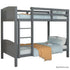 KINGSTON SLUMBER Single Bunk Bed Frame, Solid Pine 2-in-1 Modular Design Convert to 2 Single Beds, Grey-Furniture > Bedroom > Beds & Bed Frames-PEROZ Accessories